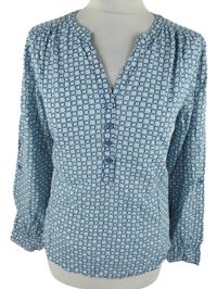 Dámská modro-bílá vzorovaná polo halenka C&A