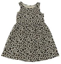 Béžovo-černo-hnědé vzorované bavlněné šaty H&M
