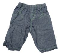 Modré plátěné podšité kalhoty Mothercare