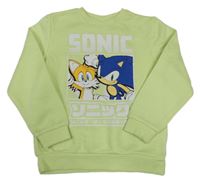 Světlezelená mikina se Sonicem 