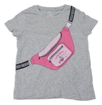 Šedé tričko s ledvinkou Y.F.K.