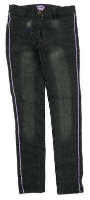 Antracitové skinny rifle s pruhem Alive