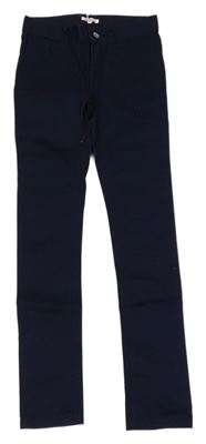 Tmavomodré plátěné skinny kalhoty Bluezoo 