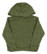 Khaki mikina s kapsou a kapucí H&M