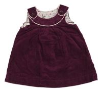 Tmavovínové manšestrové šaty H&M