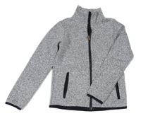 Šedá melírovaná pletená propínací mikina H&M
