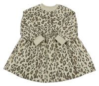 Béžovo-hnědé teplákové šaty s leopardím vzorem M&S