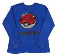Kobaltově modré triko s Pokémonem a flitry Next