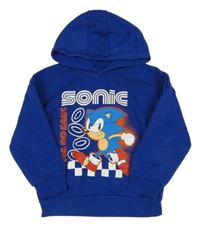 Safírová mikina se Sonicem a kapucí
