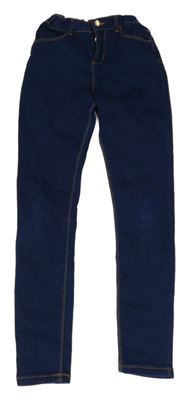 Tmavomodré teplákové skinny rifle Denim Co.