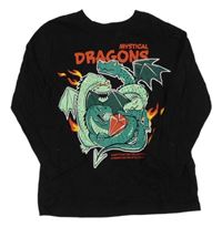 Černé triko s mystical dragons 