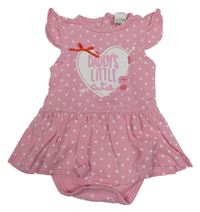 Světlerůžové srdíčkované bavlněné šaty s nápisem Little Princess 