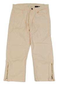 Meruňkové crop rifle se zipy H&M