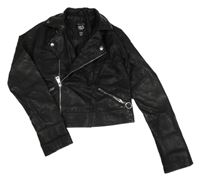 Černý crop koženkový křivák New Look