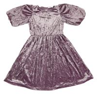 Lila sametové šaty H&M