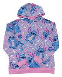Modro-růžová mikina se Stitchem a kapucí Primark