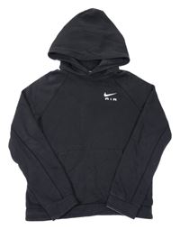 Černá crop mikina s logem a kapucí Nike