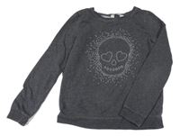 Tmavošedá mikina s kamínky H&M