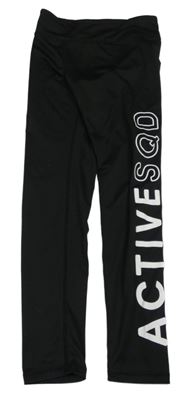 Černé sportovní legíny s nápisem H&M