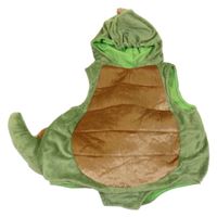 Kostým - zeleno-hnědý sametový oblek s kapucí a ocasem - dino 