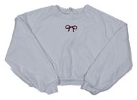 Bílá crop mikina s mašlí H&M
