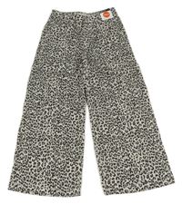 Nové - Béžovo-černé vzorované wide leg rifle M&S
