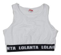 Bílý crop top s nápisy
