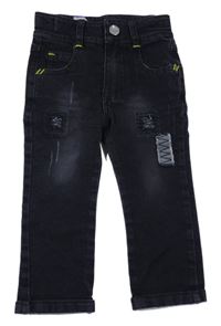 Tmavošedé skinny rifle s prošoupáním