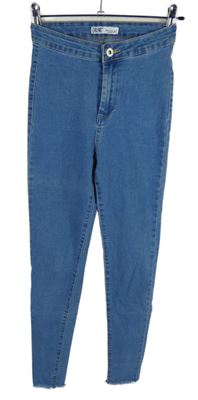 Dámské světlemodré skinny elastické rifle s vysokým pasem Daysie 