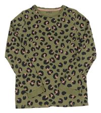 Khaki-černo-růžové vzorované pyžamové triko M&S