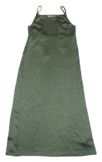 Khaki mačkané šaty H&M