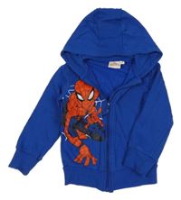 Modrá propínací mikina se Spidermanem a kapucí Marvel