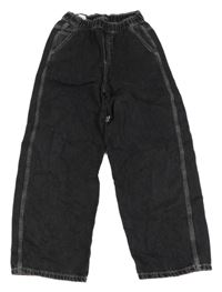 Černé široké rifle zara