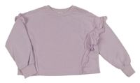 Lila crop mikina s volány River Island