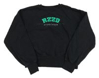 Černá oversize crop mikina s nápisem Raizzed
