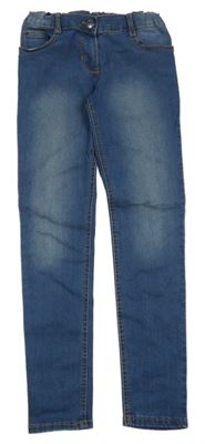 Modré skinny teplákové rifle YIGGA
