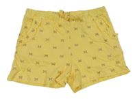 Žluté kraťasy se zlatými motýlky a kanýrky H&M
