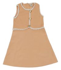 Meruňkové úpletové šaty s mušlemi River Island
