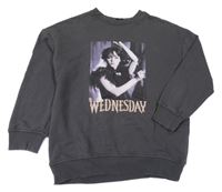 Tmavošedá mikina s Wednesday