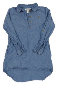 Modré lehké košilové šaty riflového vzhledu H&M