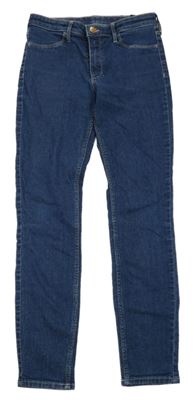 Modré skinny fit teplákové rifle H&M