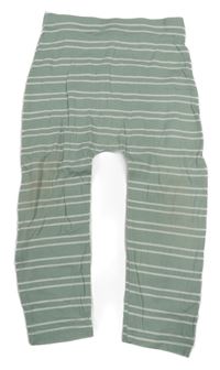 Olivovo-bílé pruhované turecké legíny Matalan