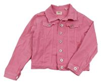 Růžová riflová crop bunda Koton kids