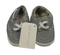 Nové - Šedé koženkové capáčky Baby Boutigue vel. 15