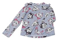 Světlemodrošedé triko s Marií a volánky Disney