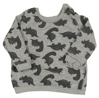 Šedá mikina s dinosaury Matalan