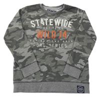 Šedá army mikina s nápisem C&A
