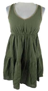 Dámské khaki mušelínové šaty Calzedonia 