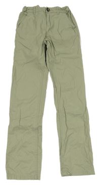 Khaki plátěné chino kalhoty C&A