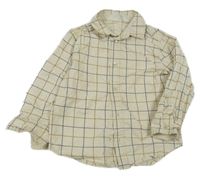 Béžovo-hnědo-modrá kostkovaná košile H&M